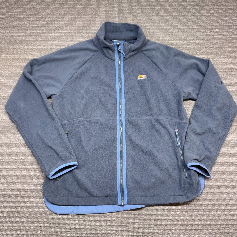 Marmot Mens M16252 Blue Full Zip Fleece Jacket Recycled Polyester Large